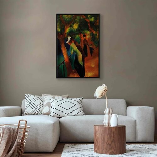  Slika - August Macke &amp;ndash; Sunny Path 40x60 U crnom drvenom okviru Slike