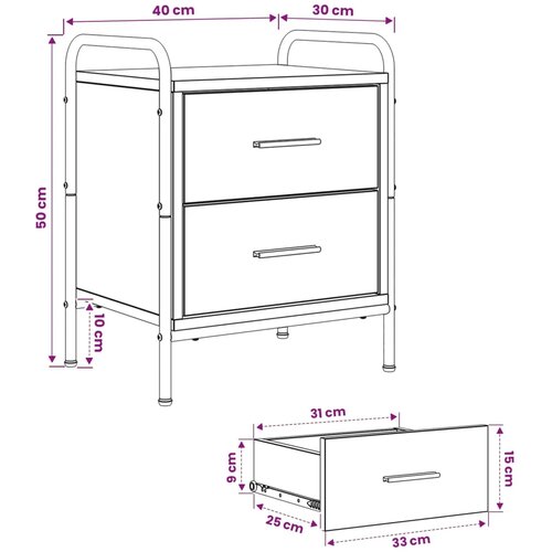 Noćni ormar 2 kom. Siva Sonoma 40 x 30 x 50 cm - Siva Sonoma 2 Slike