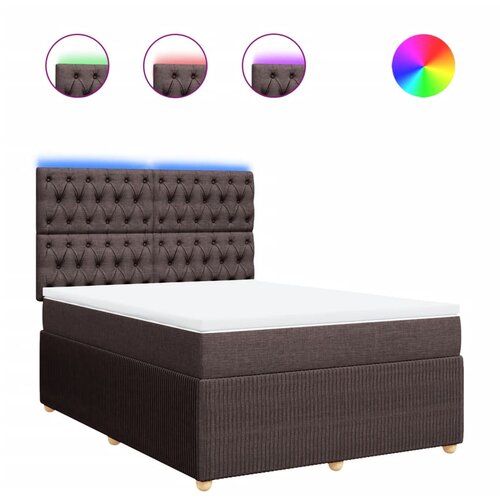 Maison Chic Box spring postelja - Vzmetna postelja z vzmetnico temno rjava 160x200 cm blago SL4850, (21905247) Slike
