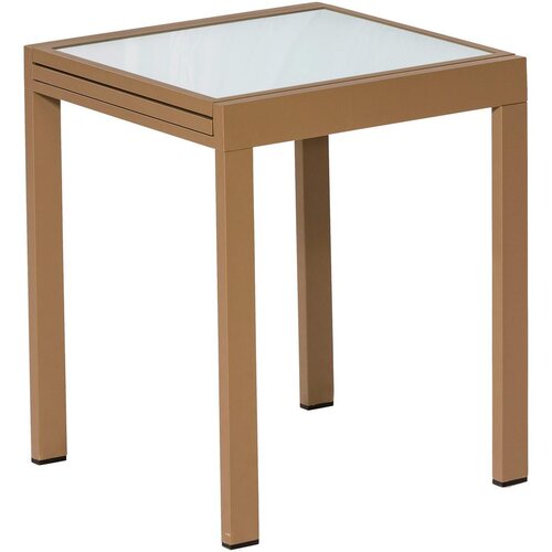 Gardenson Raztegljiva Vrtna Miza Ambia, Steklo, Aluminij, 65-130x65 Cene