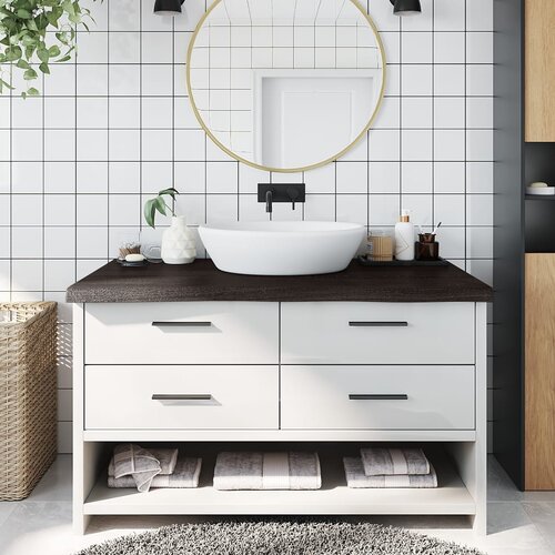 VidaXL Kupaonska radna ploča tamnosmeđa 100x60x(2-6) cm tretirano drvo Slike