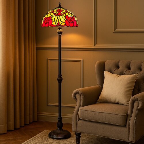 brilagi - tiffany vitražna podna lampa garlan 2xE27/60W/230V Slike