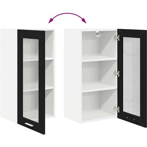 VidaXL viseći ormarić s policom riga 2 pcs crni hrast 40 x 31 x 80 cm Slike