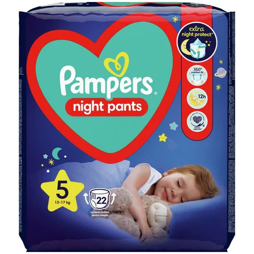 Pampers Pants plenice hlačne nočne S5 (12-17 kg) 22 kos 1007000908