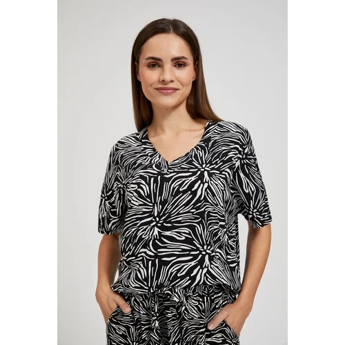 Moodo Women's patterned shirt - black