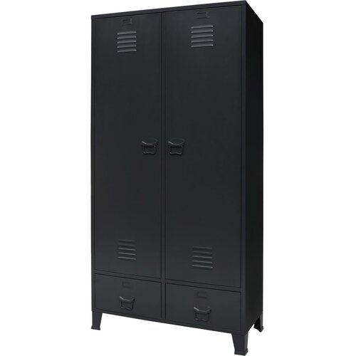 Furnova Kovinska omara industrijskega stila 90x40x180 cm črna, (21930254) Cene