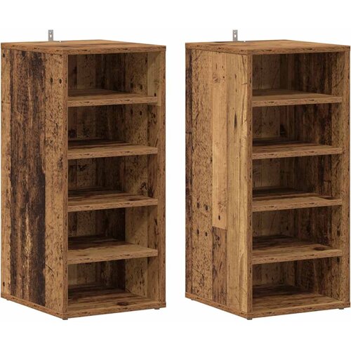  Ormari za cipele 2 kom staro drvo 32x35x70 cm konstruirano drvo Slike