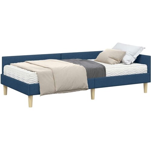  Kutni krevetni okvir s madracem Ostalo 2 pcs Plava tkanina Slike