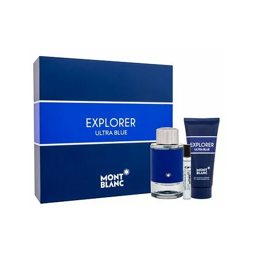 Montblanc Explorer Ultra Blue darilni set parfumska voda 100 ml + parfumska voda 7,5 ml + gel za prhanje 100 ml za moške