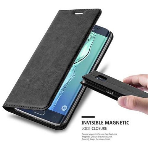 Cadorabo Ohi&scaron;je, združljivo z Samsung Galaxy S6 EDGE v nočna črna - Za&scaron;čitni ovitek z magnetnim zapiranjem, stoječo funkcijo in režo za kartice, (20549553) Cene