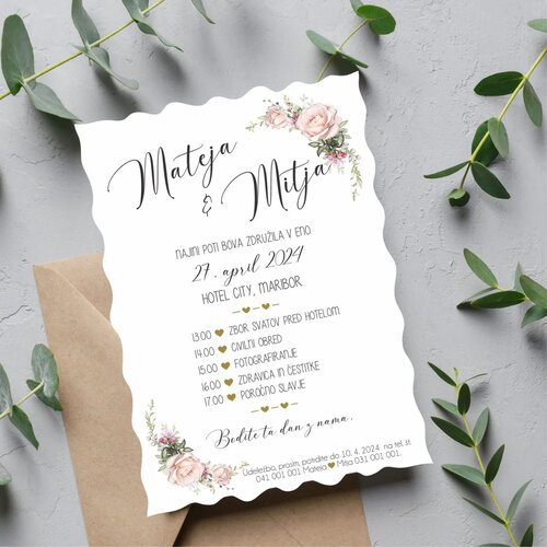 Poročna vabila MINIMALISTIČNA PORMIN 305 Cene