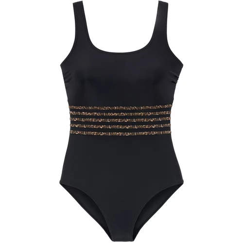 Lascana Jednodijelni kupaći kostim bež / smeđa / crna