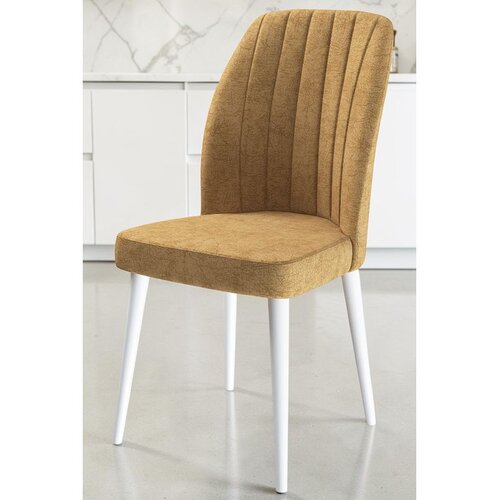 Hanah home set trpezarijskih stolica Etra 6 kom, kapućino tkanina Jerry, bele drvene noge Cene