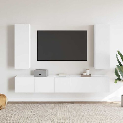  5-dijelni set TV ormarića bijeli od konstruiranog drva Cijene
