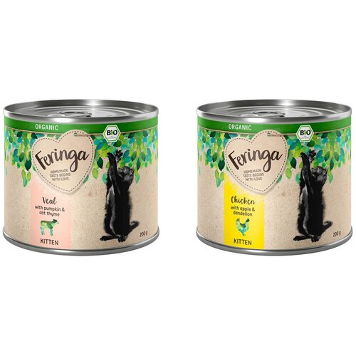Feringa Bio Menu Kitten 6 x 200 g - Miješano pakiranje (2 vrste) Cijene