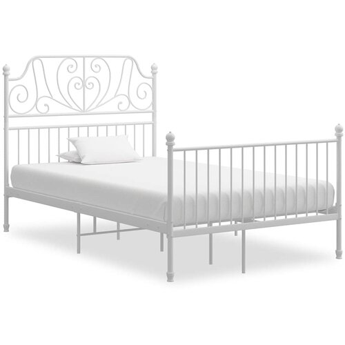  Okvir za krevet bijeli metalni 120 x 200 cm Cijene