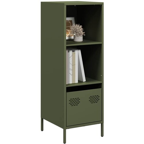 VidaXL Visoka omara olivno zelena 35x39x103,5 cm jeklo Slike