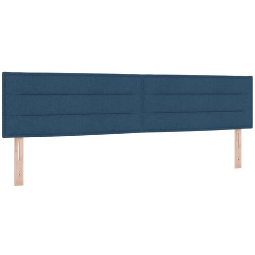  Krevet s opruga kutije s uzglavljem Plava 200 x 200 cm tkanina Slike