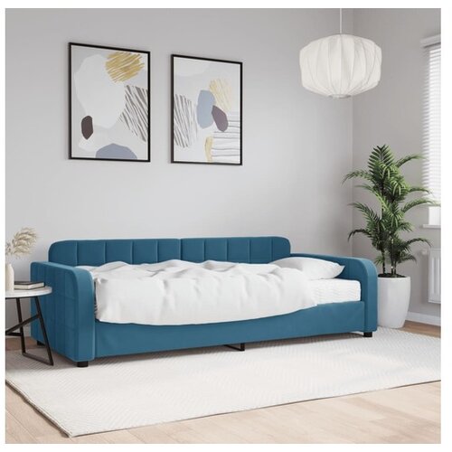 VidaXL Dnevni krevet s madracem plavi 90 x 200 cm bar&amp;scaron;unasti Slike