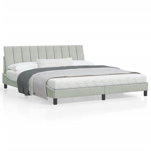 vidaXL Okvir kreveta s LED svjetlima svjetlosivi 180x200 cm baršunasti Cijene