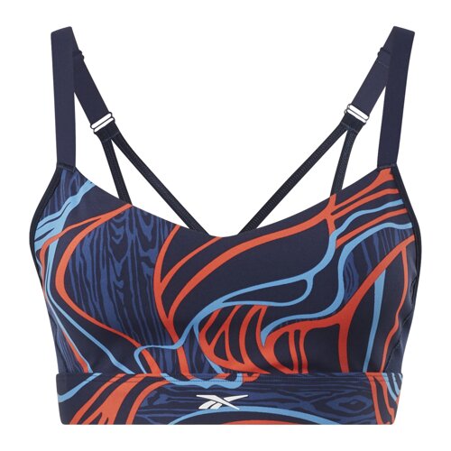 Reebok Lux Strappy Nature Grown Print Women&amp;#039;s Bra, Navy, (20489886) Slike