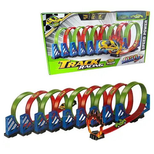 Magic Toys Dirkalna steza Track Racing s super zanko 360&deg; in 2 avtomobilčkoma Cene