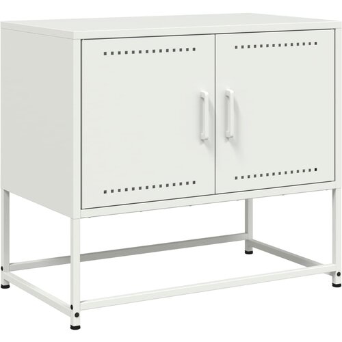 Maison Chic TV omarica - TV stojalo - Televizijska omarica bela 68,5x39x60,5 cm jeklo, (21700403) Slike