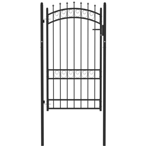 vidaXL vrata za ogradu sa šiljcima čelična 100 x 175 cm crna Cene