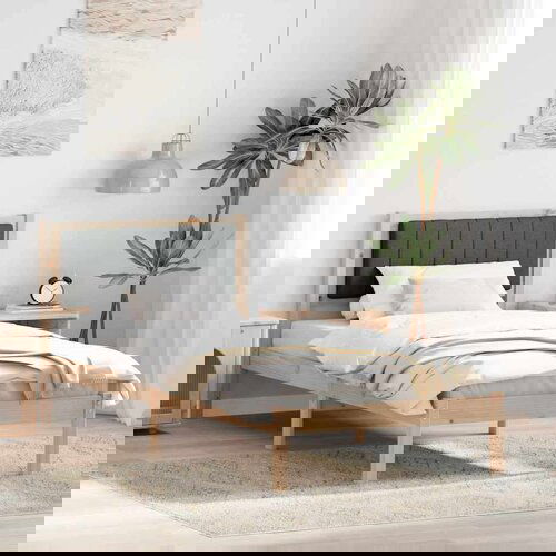 vidaXL Krevetni okvir s tapiciranim uzglavljem Tamno siva 90 x 200 cm Cijene