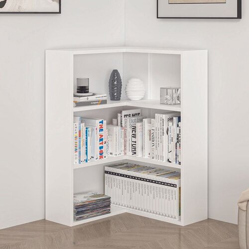 Hanah home polica za knjige Adel 2 Shelf Corner, 60&amp;times;60 cm, bela Slike