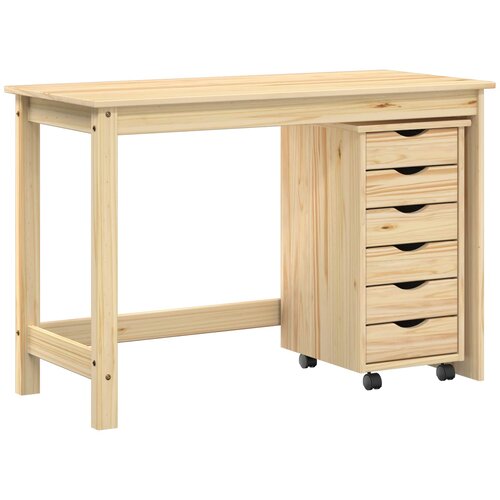  Set stola i pokretnog ormara MOSS 2 pcs Smeđa Slike