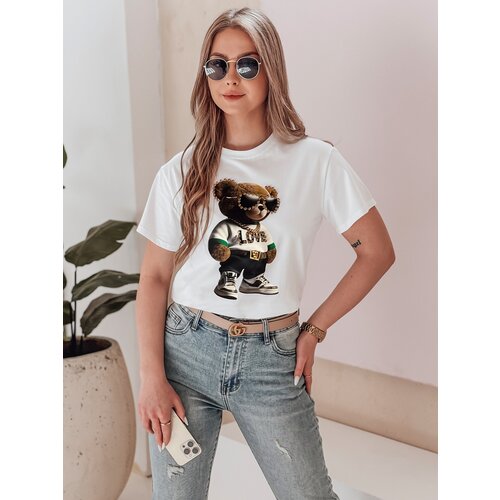 DStreet T-shirt damski z misiem MISZELKA biały Cene