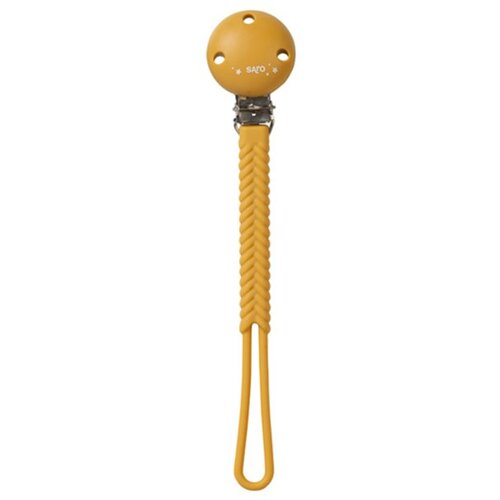 Saro Baby Braided Silicone Pacifier Holder kopča za dudu Mustard 1 kom Slike