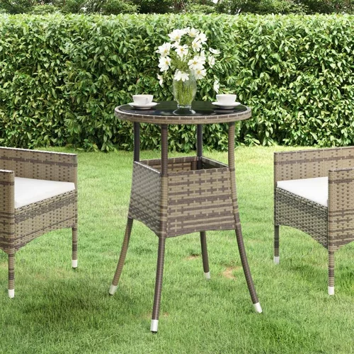  Vrtni stol Ø 60 x 75 cm od kaljenog stakla i poliratana sivi