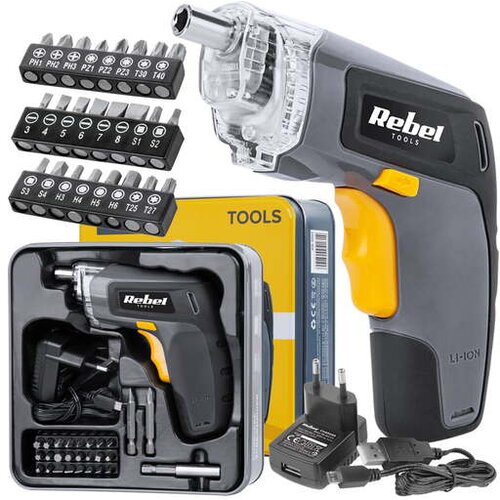 Rebel_tools REBEL-TOOLS magnetni aku. vijačnik 1300mAh Li-ion LED 3,6V + nastavki RB-1001 Cene