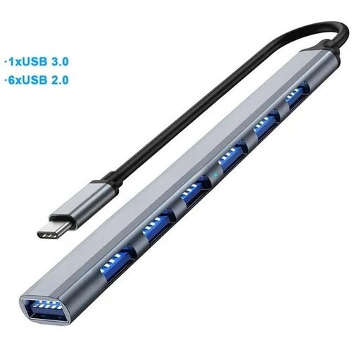  7 port usb hub usb-c na 6xUSB2.0 + 1xUSB3.0 Slike