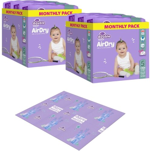 Violeta Pelene Air Dry, Maxi 5, Monthly, 11-18 kg, 2x156 komada+ Podloga za igru, Ljubičasta Cene