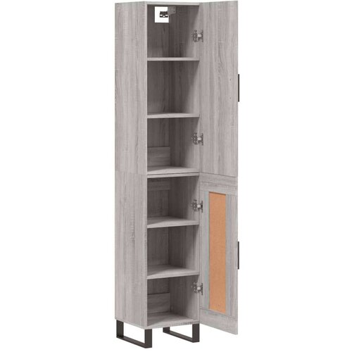 VidaXL Visoka komoda siva sonome 34 5x34x180 cm od konstruiranog drva Slike