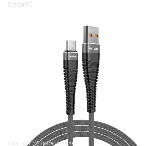 Hytech HY-x2252m usb na microusb oblozeni kabel 3a 2m sivi