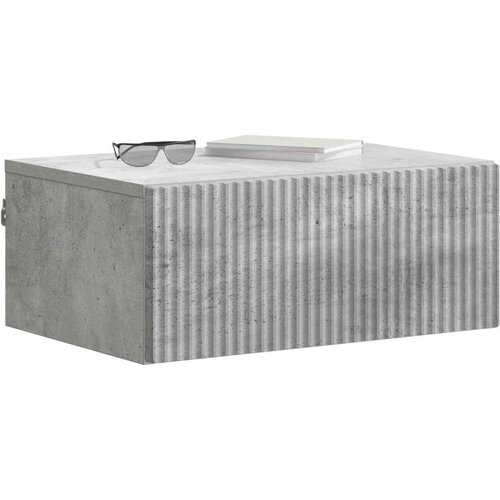  Noćni ormarić za montažu na zid s ladicama 2 pcs Betonska siva Slike