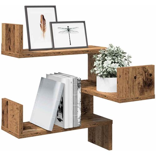 vidaXL Zidna kutna polica staro drvo 40x40x49,5 cm konstruirano drvo Cijene
