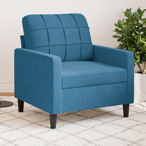  The Living Store Fotelj moder 60 cm žamet - Enosed, (21494877) Slike