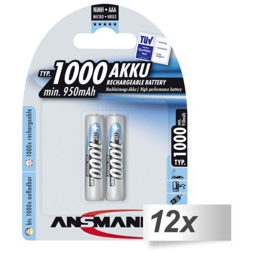 Ansmann 12x2 NiMH bat. 1000 Micro AAA 950 mAh Cijene