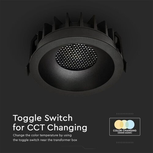  led ugradna svetiljka LED/24W/230V 3000/4000/6400K prečnik 13,5 cm crna Slike
