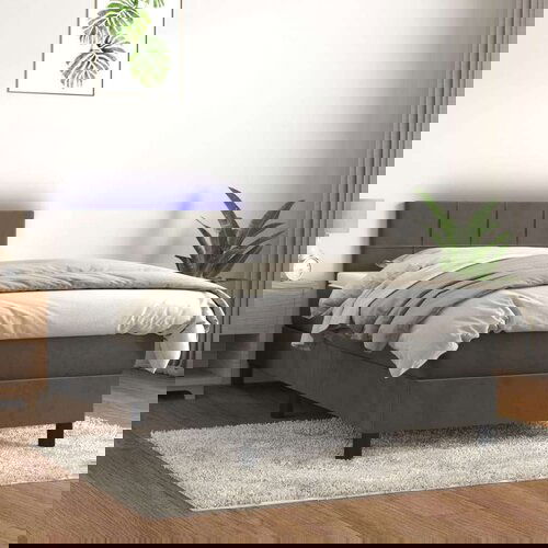  Box spring s madracem LED tamnosivi 80 x 200 cm bar&amp;scaron;un Slike