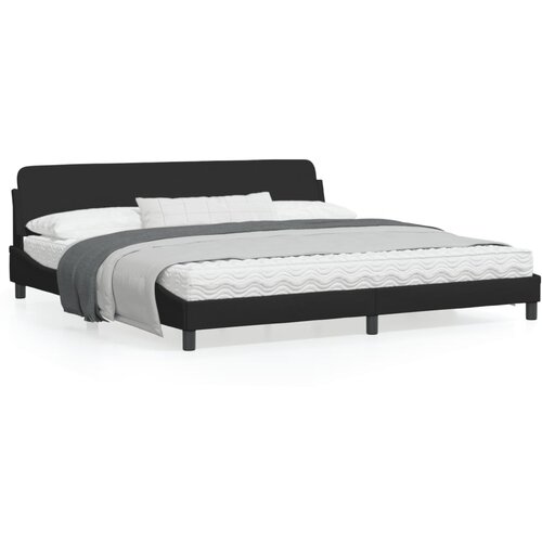 VidaXL Posteljni okvir z vzglavjem črn 200x200 cm blago Slike