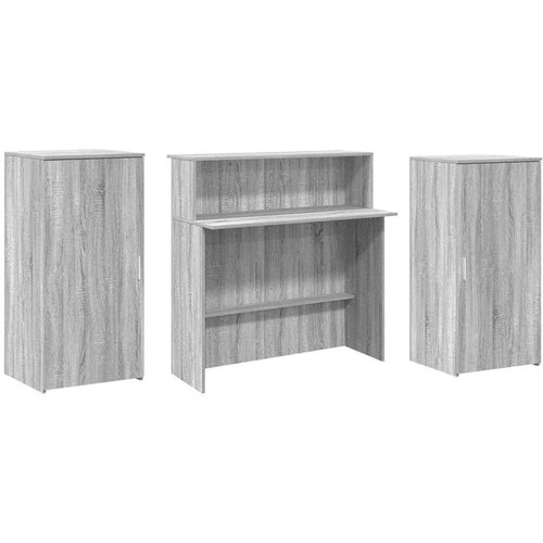  Sprejemna miza siva sonoma 200x50x103,5 cm inženirski les Slike