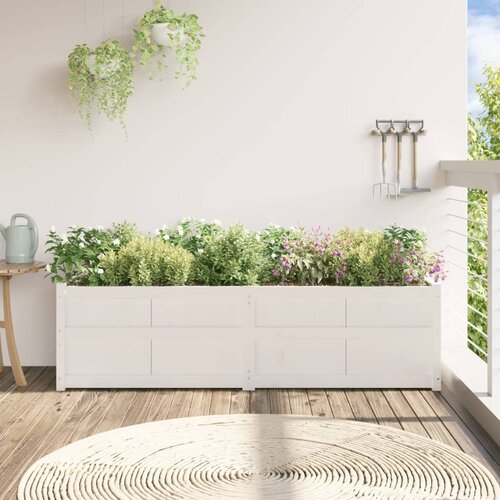  Vrtna sadilica bijela 180x50x50 cm od masivne borovine Slike