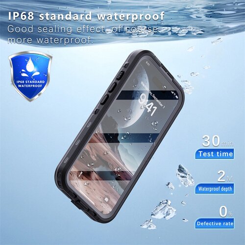 ShellBox Vodotesni 360&amp;deg; MagSafe ovitek IP68 za iPhone 16 &amp;ndash; črn Slike
