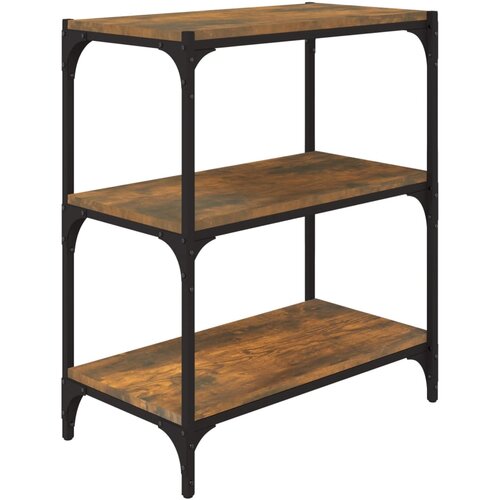 Maison Chic Knjižna omara - Knjižni regal dimljen hrast 60x33x70,5 cm inž. les in jeklo, (21725390) Slike